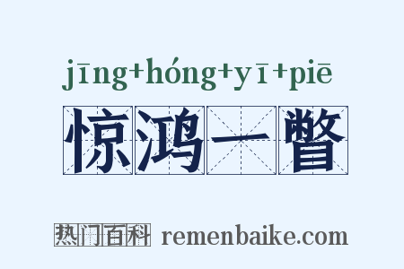 惊鸿一瞥是什么意思的图片